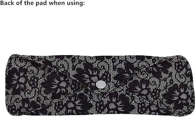 5 Pack 10 Inch Charcoal Bamboo Cloth Menstrual Pads,Reusable Sanitary Pads,Washable Panty Liner,Unscented