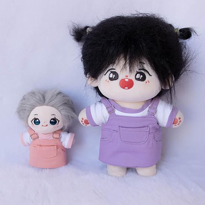 niannyyhouse 10cm 15cm 20cm Plush Doll Clothes T-Shirt Strap Pants Strap Skirt Soft Stuffed Plush Toy Dress Up Accessories (b5, 20cm)