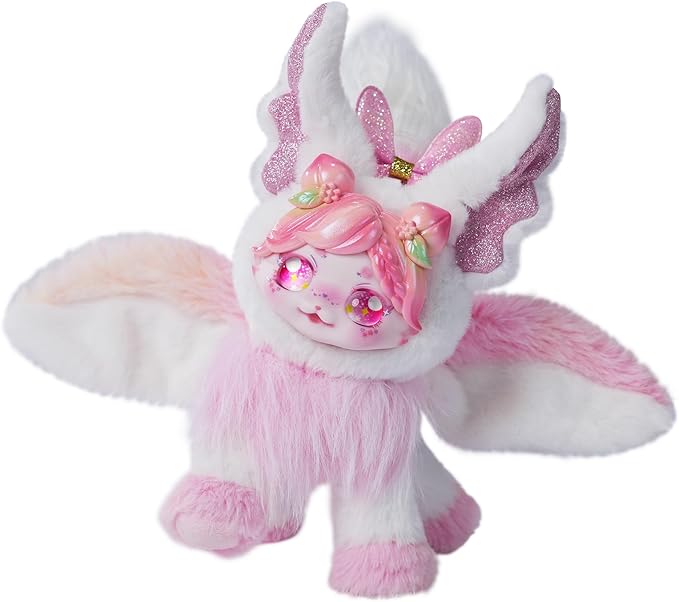 Wizarding Forest Fairy Plush Doll Series, 9 inch Fantasy Collectible Plush Toy with Wings and Tail, Soft Stuffed Animal for Kids, Girls, and Collectors - Peachy Glow