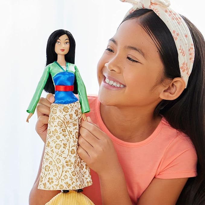Disney Store Girl's Disney Princess Classic Doll (Mulan), 11 Inches, Includes Brush with Molded Details, Fully Posable Toy in Classic Outfit - Disney Princess Toys