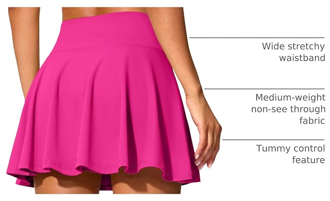 14" Tennis Skirt Golf Skorts with Pockets Tummy Control Shorts Pleated Skirts for Women Athletic Dressy Casual