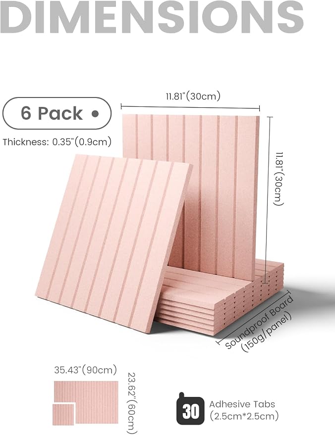 Fluxynara 36" x 24" Large Felt Bulletin Board, Pink | 6 Pack Cork Board Alternative with 30 Safe Adhesive Tabs, Pin Boards for Wall Decor, Home, Office, Classroom,Dorm