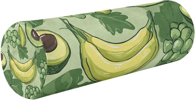 California Grapes Avocados and Bananas Neck Roll Pillow Bolster Round Health Memory Foam Long Cervical Cylinder Pillows with Removable Washable Cover for Body Bed Legs Back Yoga