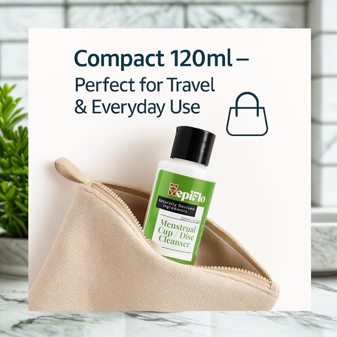 Menstrual Cup and Disc Cleanser Gel 120ml – Gentle pH-Balanced Wash for Reusable Period Products | Natural, Hypoallergenic, Fragrance-Free | Safe for Medical-Grade Silicone