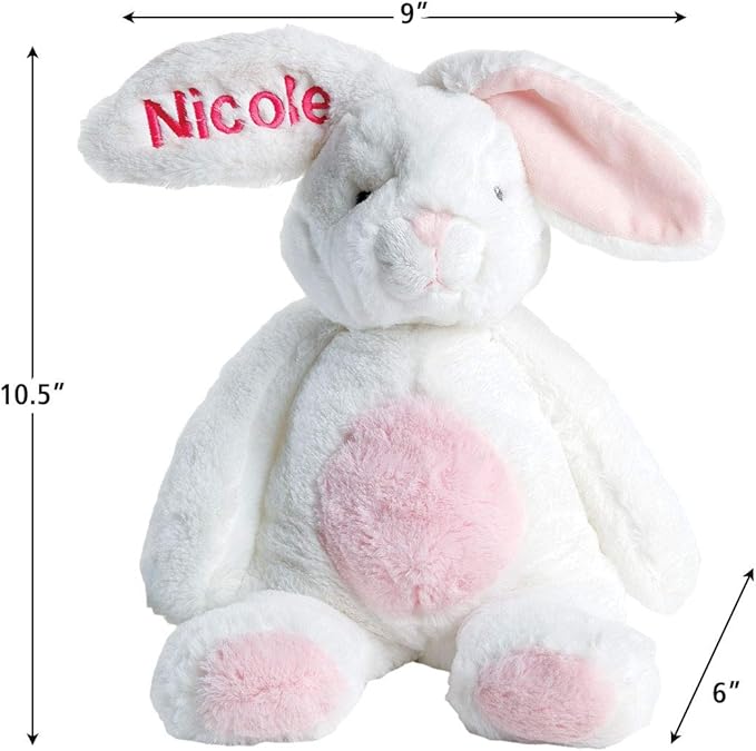 Lillian Vernon My First Easter Bunny Plush Pink Toy - Stuffed Animal with Customizable Embroidered Name for Boys & Girls, Personalized Kids & Toddler Gifts, 16 Inches Tall