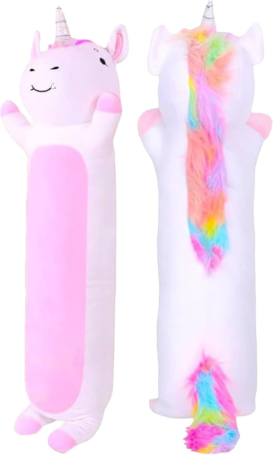 Unicorn Plush Body Pillow for Kids | Long Stuffed Animal Cuddle Pillow | Soft Hugging Toy | Plushie Gift for Girls & Boys | Long Plush Body Pillow for Sleep & Comfort | Medium, 35 Inches