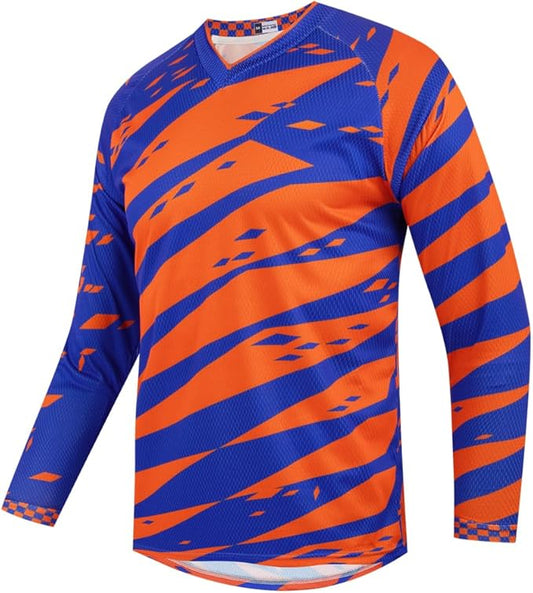 Youth Dirt Bike Jersey, Kids Mountain Bicycle Shirt Long Sleeve Powersports Children Downhill Jerseys for Big Kids