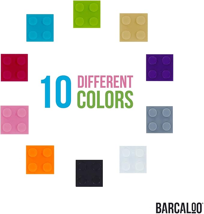 Barcaloo 1000 Piece Building Bricks Play Set, 10 Pastel Colors Bulk Building Blocks Play Set, Generic Brick Parts, for Boys and Girls