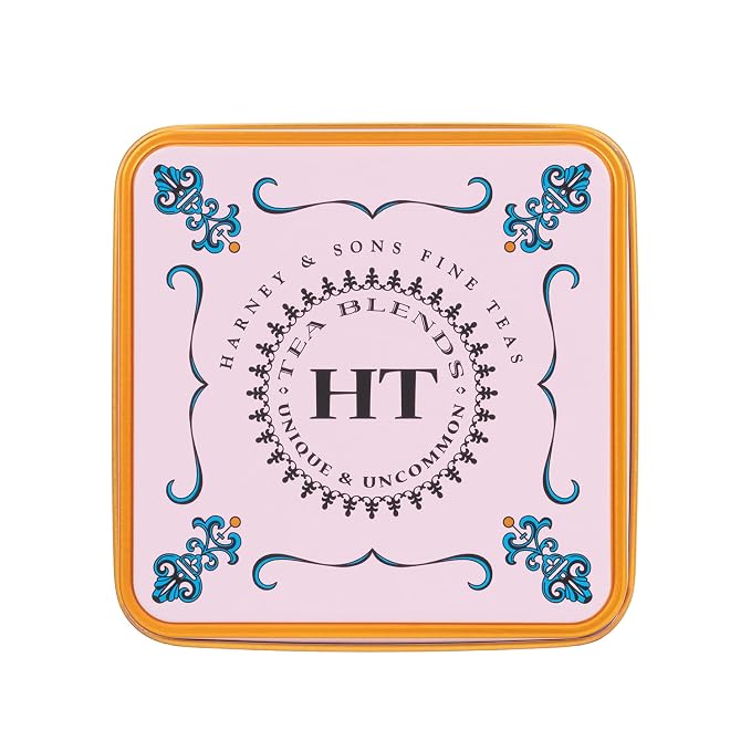 Harney & Sons Caffeinated Blossom Green Tea Tin Sachets Pink 31629, Cherry, 20 Count (Pack of 1)