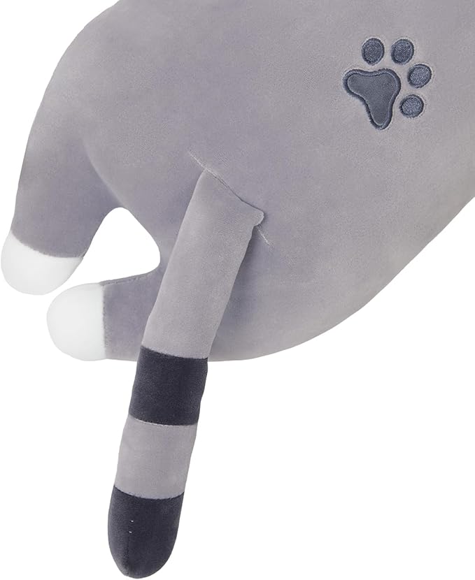 Long Plush Toy Cat Pillow Cute Plush Cat Toy Doll Stuffed Animal Cat Hugging Pillow for Sleeping Gift for Kids and Girls(Gray,50cm/19.6in)
