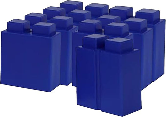 EverBlock 3” x 6” Quarter Size Plastic Modular Block Bulk Pack | Giant Building Blocks | Easy to Connect & Reuse | Indoor & Outdoor Use | Build Displays & Structures | Blue