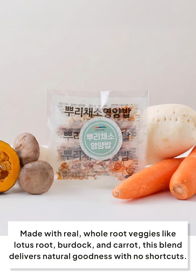 Korean Food Root Vegetable Mix for Rice Cooking, Vegan, 3 Pack Bundle, 240g | Dried root vegetable blend for rice dishes and bibimbap, packed in convenient portions