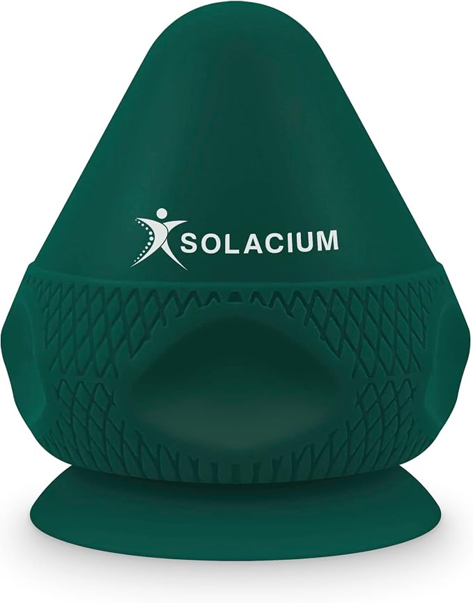 Solacium Mountable Massage Therapy Tool - Multi-Surface Suction Cup Wall Massage Tool for Sore Muscles, Myofascial Release, Stress Relief, Trigger Point and Deep Tissue Massage (Dark Green)