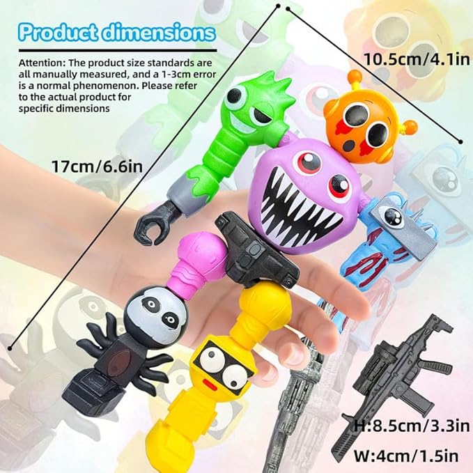 7 Inch Spunky Action Figure - Sprunky Toys Poseable & Detachable Joints Robot, Vibrant Surrealist Collectible for Sprunky Birthday Decorations, Desk Toys & Spunky Gifts (Color-C)