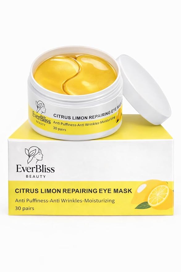Aloe Vera Under Eye Mask - 60 Pairs Hyrating Dark Circle & Puffy Eye Treatment (Lemon)