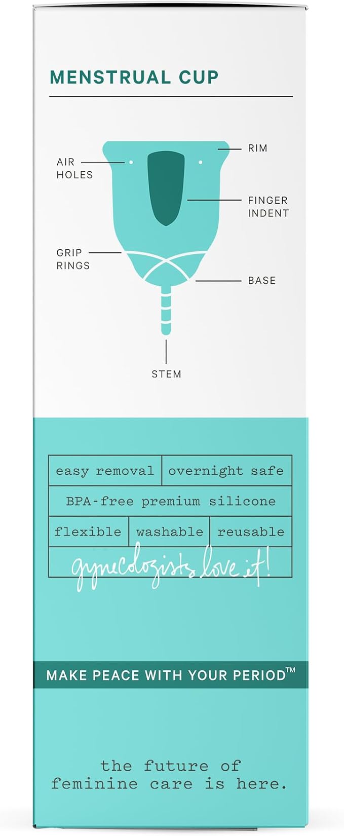 The Honey Pot Company - Menstrual Cup - 12 Hour Reusable Protection for Periods - Natural Feminine Hygiene Products - Size 2