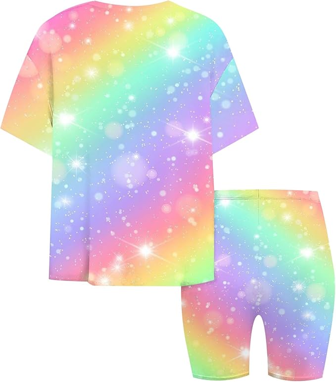 K-POP DEM0N Hunters Outfits for Girls, 2 Piece T-Shirts and Apparel Sets Birthday Gift
