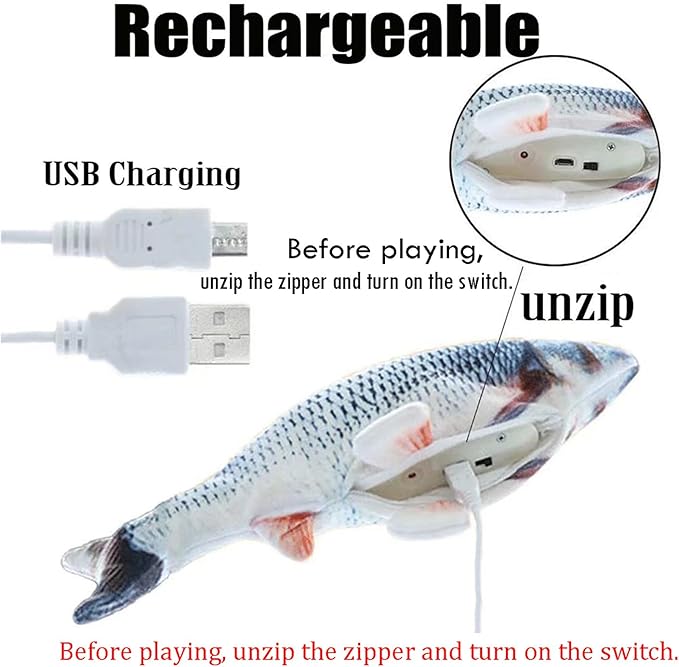 Electric Moving Fish Interactive Plush Toys