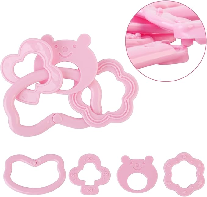 deAO 40 Piece Baby Doll Accessories Bag with Baby Feeding Accessories, Clothes, Doll Bear, Bath Toys, Soother Dummy and Much More - Great Nurturing Pretend Toy for Kids!