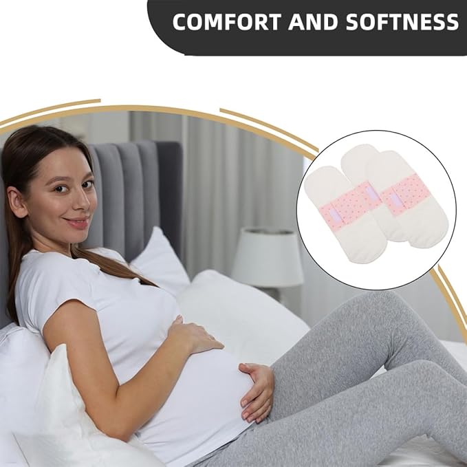 Reusable Washable Cotton Menstrual Pads 4pcs 21cm Waterproof Panty Liners Soft Breathable Cloth Pads for Pregnancy Postpartum Period Care