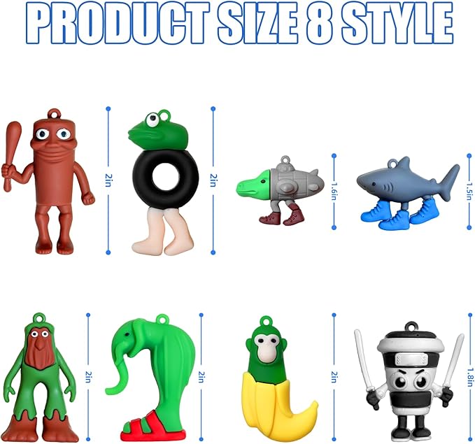 Italian Brainrot Toys 24 Packs Action Figures Includes Tralalero Tralala, Tung Tung Sahur & More – Mini Collectible Brainrot Toys for Desk Decor, Birthday Gifts & Meme Lovers