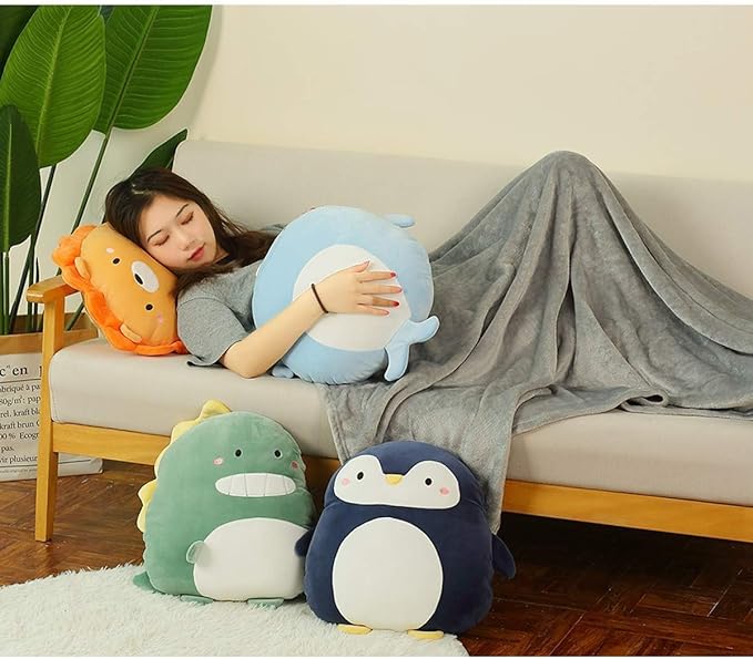 Hofun4U Penguin Stuffed Animal 16 Inch, Blanket in Cute Plush Pillow, Girls Boys Gifts for Birthday Christmas, Travel