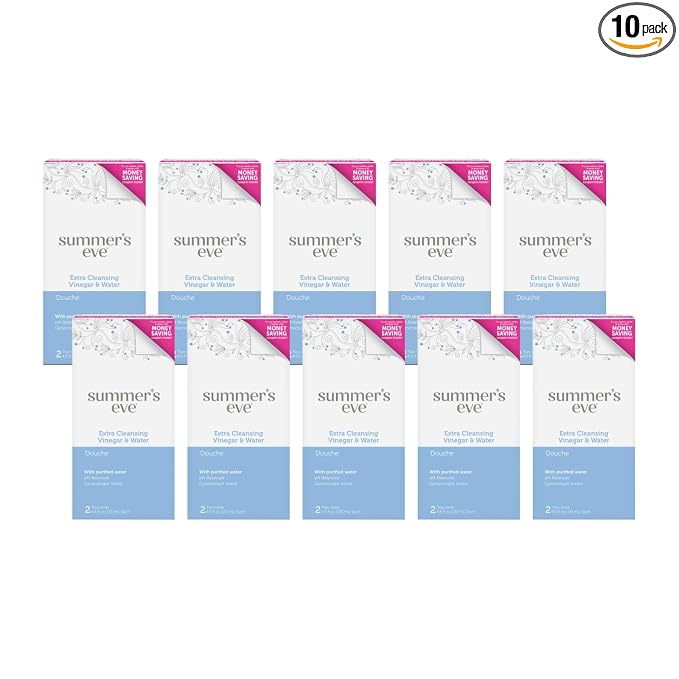 Summer's Eve Extra Cleansing Vinegar and Water Feminine Cleansing Douche, Odor Control, pH Balanced, Gynecologist Tested, 4.5 Ounce Each, 2 Count (Pack of 10)