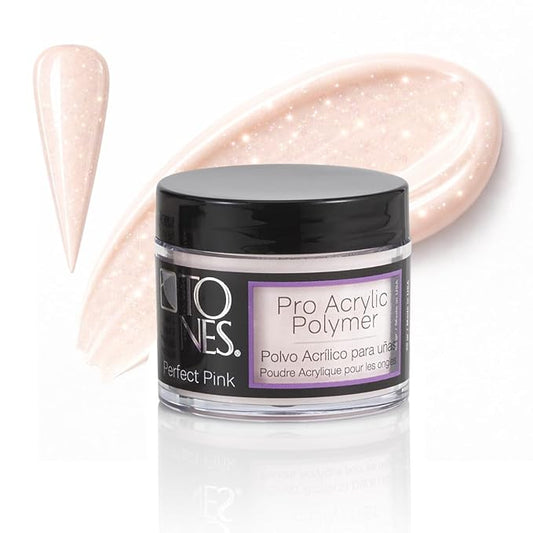 TONES Pastel Pink Acrylic Nail Powder – Perfect Pink (Soft Pastel Pink) | Non-Yellowing Professional Formula | Salon Extensions & Nail Art | Home DIY Manicure | USA Made (1.5 oz)