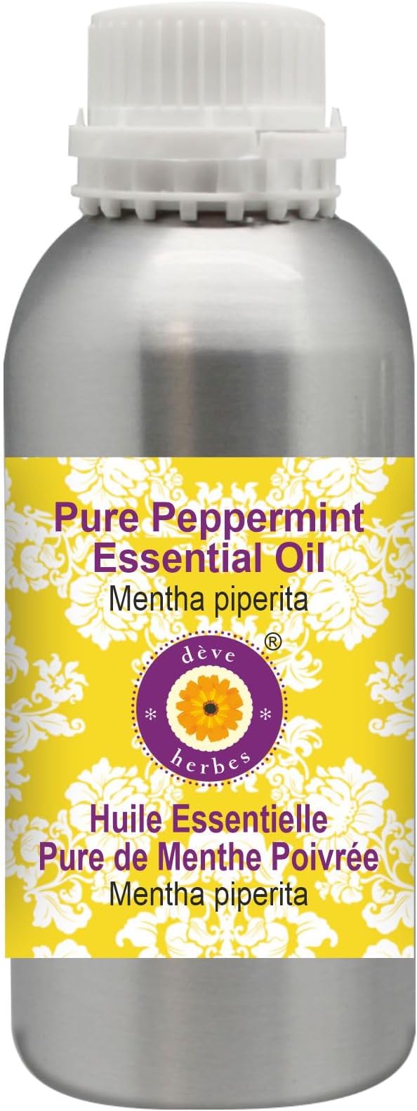 Deve herbes Pure Peppermint Essential Oil (Mentha piperita) Steam Distilled 630ml (21 oz)