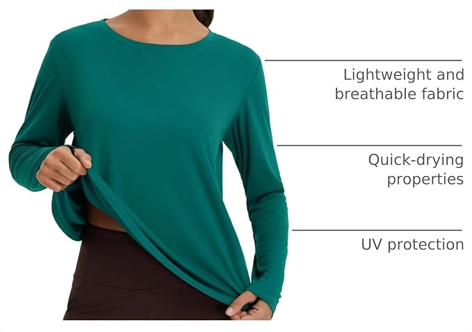 baleaf Women's Long Sleeve Workout Tops Running Sun Shirts Split Back | UPF 50+, Quick Dry, Lightweight, Breathable, Moisture-wicking, SPF, UV, for Athletic, Gym, Hiking, Tennis, Outdoor