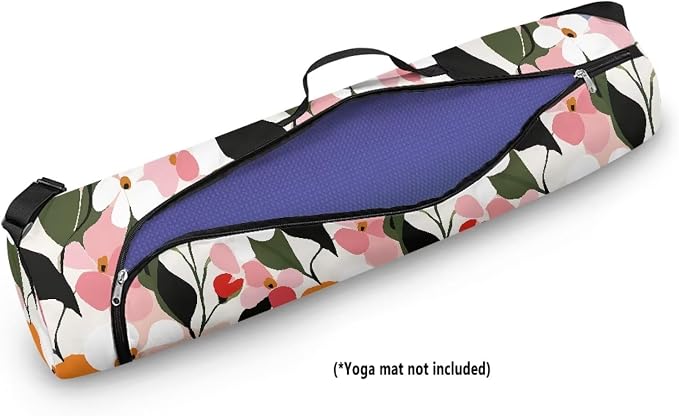 Yoga Mat Bag with Adjustable Shoulder Strap and Handle Zipper, 30in Wide x 6.3in Diameter for Yoga Mat Storage