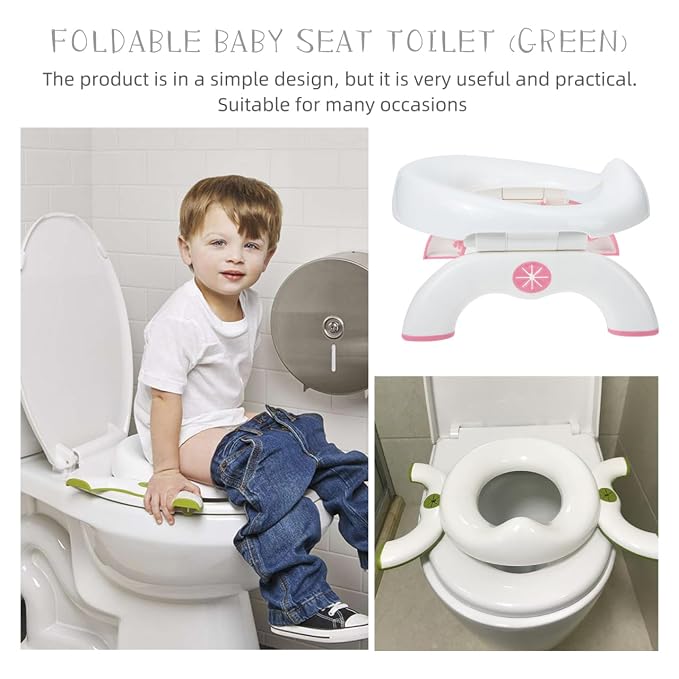 Portable Potty Training Toilet, 2 in 1 Travel Potty Seat for Boys Girls, Foldable Training Toilet Seat for Travel and Car Attachment Indoor Outdoor Use