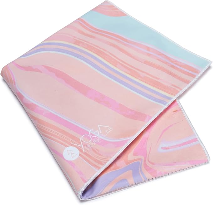 yogadesignlab | The HOT Yoga Towel | Premium Non Slip Colorful Towel | Designed in Bali | Eco Printed + Quick Dry + Mat Sized | Ideal for Hot Yoga, Bikram, Ashtanga, Sport, Travel! (Pearl)