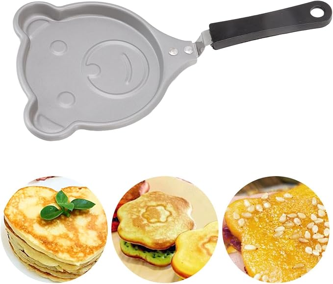 TOPINCN Mini Egg Pan, Nonstick Egg Frying Pan Omelet Pan Innovative Korean Breakfast Pot DIY Mini Breakfast Pan Small Egg Pancake (Bear)