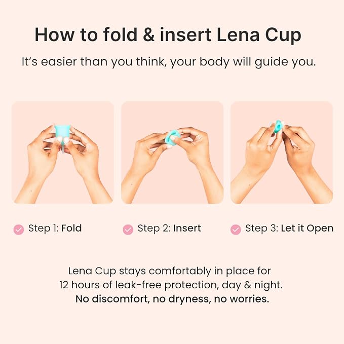 Lena Sensitive Menstrual Cups 2-Pack Ultra-Soft Set (Small & Large) Medical-Grade Silicone Period Cup for Women Heavy Flow, Reusable and Comfortable 12-Hour Leak-Free Protection (Original & Sensitive)