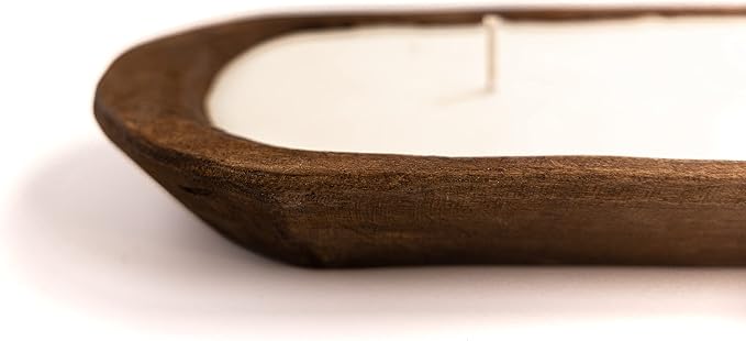 Red Barn Candle Company Wood Dough Bowl Candles | 100% Natural Soy Wax & Essential Oil Infused | Odor Eliminating + Pet Safe | Scented Candle Gifts for Men & Women (Salted Caramel, 5-Wick)