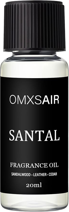 Luxury Hotel Scent Santal Oil Diffuser Refill Kit | Long Lasting Essential Oil for Large Room, HVAC & Car Waterless Fragrance Diffusers| Nanotech Formula| Spa Calming Aromatherapy Oil (20ml/0.7FL oz)