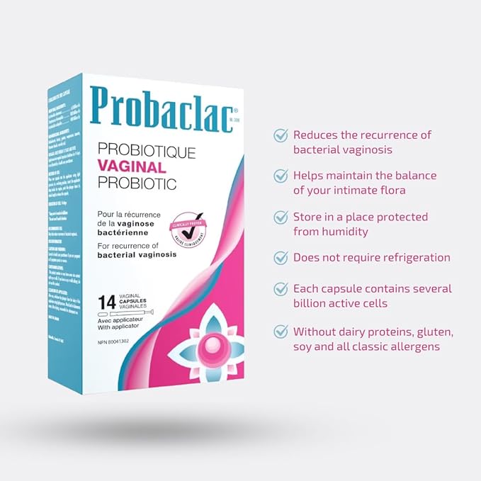 Probaclac Vaginal Probiotic for BV | Bacterial Vaginosis Formula | Clinically Approved | Reduces Recurrence of BV | Balances pH & Maintains Feminine Health | Probiotics for Women (1)