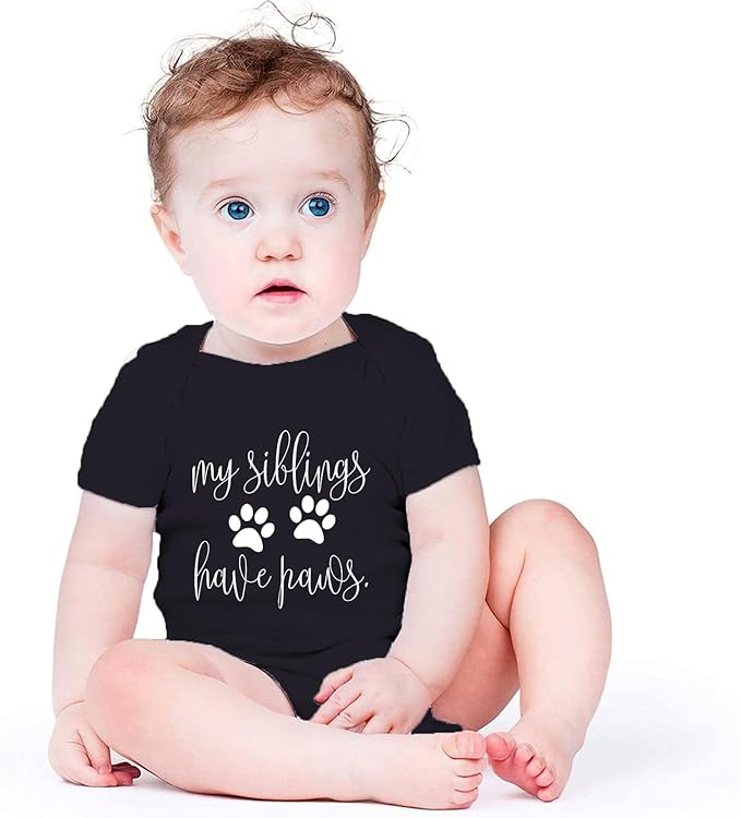 listery My Siblings Have Funny Paws Bodysuit Have Paws Baby Bodysuit Baby Paws Romper Dog Baby Bodysuit