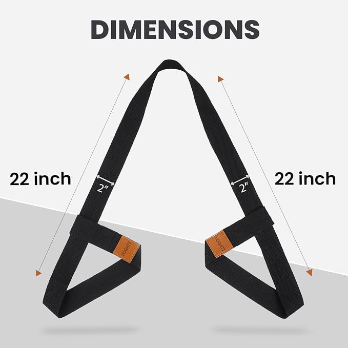 YOGATI® Yoga Mat Straps for Carrying | Adjustable Cotton Yoga Strap for Carrying Mats | Fits Standard and Thick Yoga or Pilates Matt | Practical & Perfect Yoga Mat Carrying Strap Design that Lasts