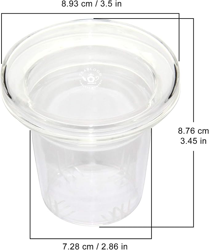 Teabloom Universal Glass Tea Infuser with Dual-Purpose Lid/Coaster – Hygienic, Non-Toxic Glass Filter for Loose Tea Leaves – Lead-Free & Cadmium-Free – Tea Purist's Choice