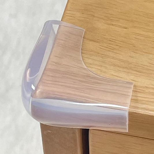 Food-Graded Silicone Clear Corner Protectors, Baby Proofing Table Edge Guards, Pre-Taped Adhesive Soft for Kids Child Safety Proof, Cabinets Counter Furniture Bumpers (12, 3/5x3/5 in (Width))