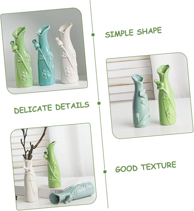 Toddmomy Flower Vase Plant Pot Ceramic Vase Modern Flower Home Decor Creative Floral Pot Water-Resistant