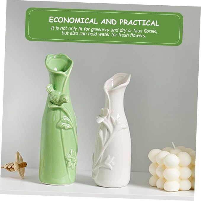 Toddmomy Flower Vase Plant Pot Ceramic Vase Modern Flower Home Decor Creative Floral Pot Water-Resistant