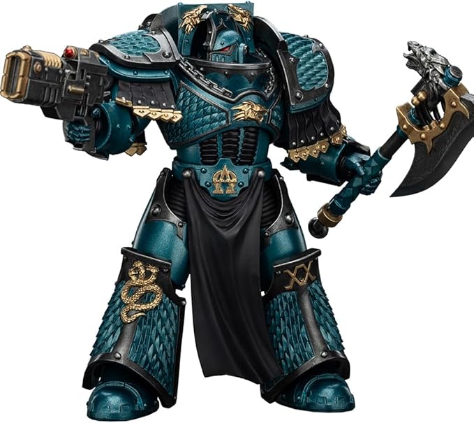 JOYTOY Warhammer 40K The Horus Heresy 1/18 Action Figure-Alpha Legion Lernaean Terminator with Volkite Charger-Collection Model Birthday Gifts