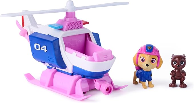 Paw Patrol: Search & Rescue, Skye Rescue Helicopter with 2 Figures, Hero Helicopter Toy with Pull-Back Action, Kids Toys for Boys & Girls Ages 3+