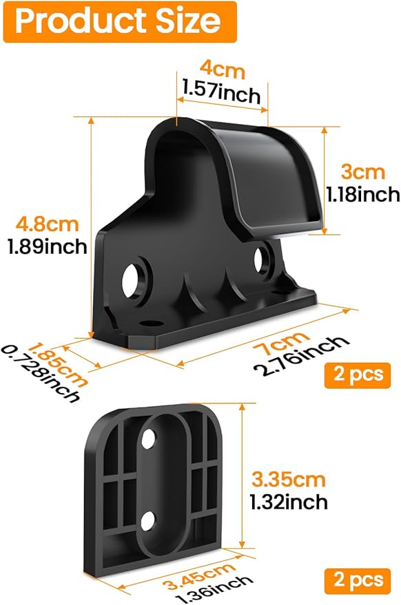 Retractable Baby Gate Replacement Parts Compatible with 55" W x 33" H Retractable Baby Gates Including 2 Latches+2 Brackets+1 Set of Screws for Dog Gate Easy Installation