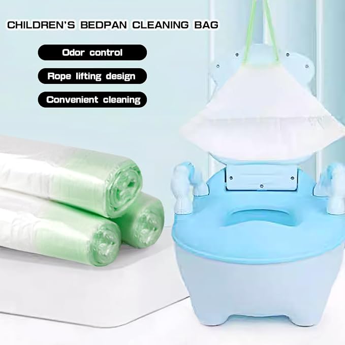 50Pcs Travel Potty Chair Liners Toddler Disposable Toilet Seat Liner Bags with Drawstrings Outdoor Plastic Potty Liners for Adults Kids Pets