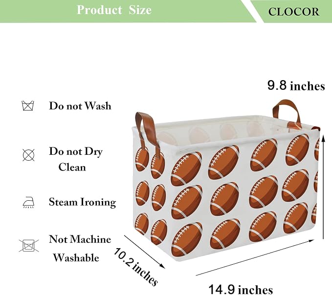 CLOCOR Rectangular Storage Basket, Waterproof Storage Bin, Gift Basket(Rugby)