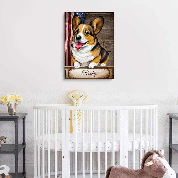Custom Wooden Jigsaw Puzzles with Your Dog's Name on Cardigan Welsh Corgi Art Print - 300 500 1000PCS Puzzles Game and Home Wall Decor